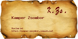 Kamper Zsombor névjegykártya